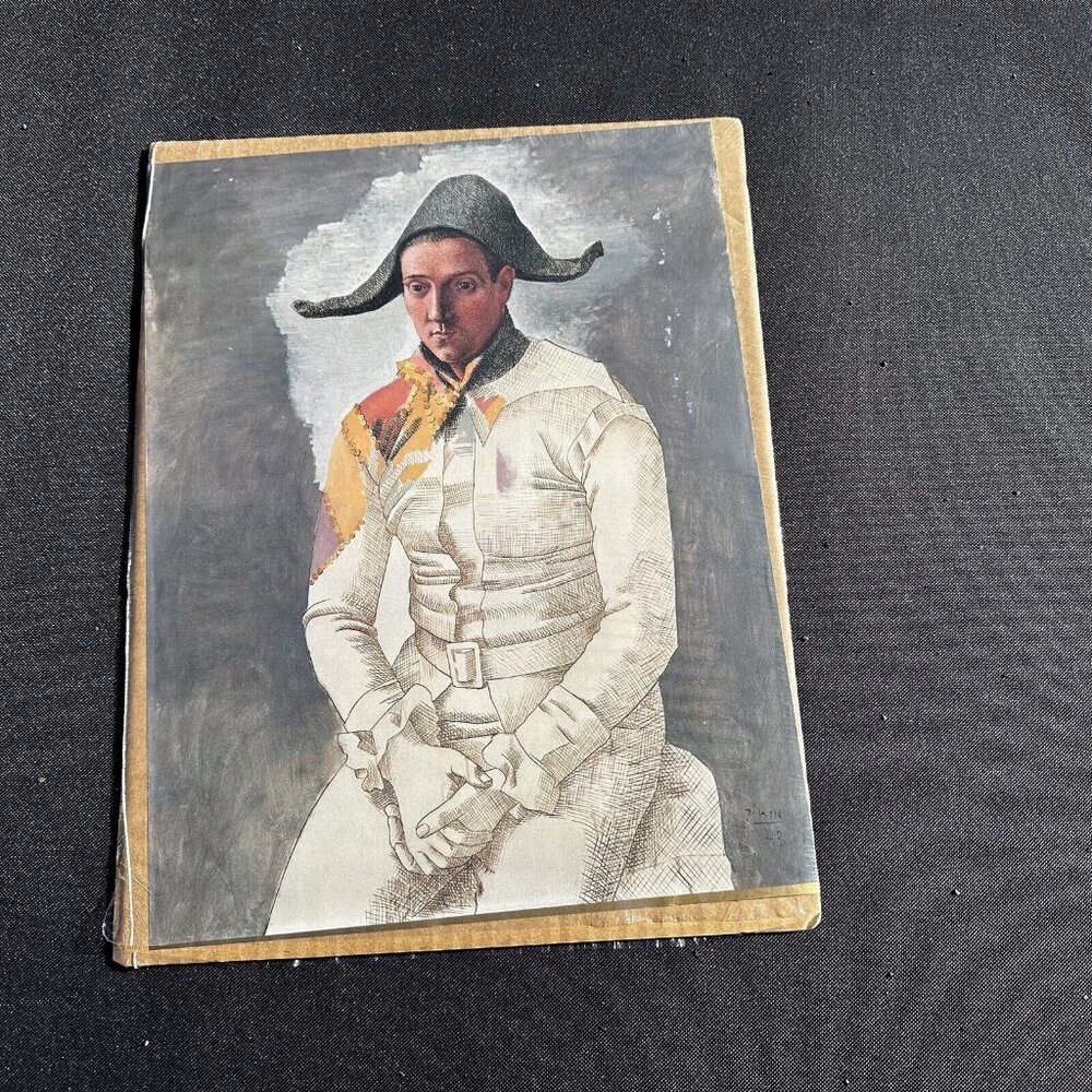HOECHST PHARMACEUTICAL ART CALENDAR PRINT SEATED HARLEQUIN PICASSO 11 x 14